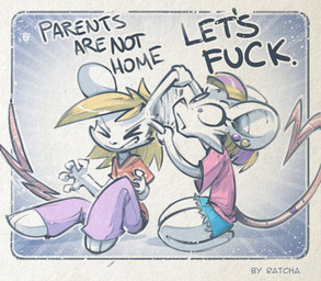 anthro blonde_hair clothing dialogue duo ear_piercing female fur hair holding_ear male male/female piercing simple_background sitting text topwear white_body white_fur yelling ratcha iris_(ratcha) skye_(ratcha) mammal mouse murid murine rodent comic digital_media_(artwork) english_text hi_res brother_(lore) brother_and_sister_(lore) sibling_(lore) sister_(lore) twins_(lore)