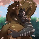 anal anal_fingering anthro balls brown_body brown_fur duo eye_scar facial_scar fingering fur genitals male male/male muscular muscular_anthro muscular_male nipple_fetish nipple_play nipple_suck nude outdoor_nudity outside_sex plant scar sex sucking tree under_tree white_eyes stuffablemuffin epic_games fortnite hajime_(fortnite) canid canine mammal raccoon_dog 1:1 hi_res