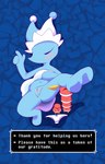 ambiguous_gender anthro blush bow_underwear clothed clothing clothing_lift container cup cuptain feather_accessory female floor genitals group intersex intersex/female looking_at_viewer lying on_back panties presenting_vulva raised_leg rock sleeping stacked text text_box underwear vulva water lucky_luxio deltarune undertale_(series) darkner elemental_creature mizzle_(deltarune) water_creature 2025 absurd_res colored digital_drawing_(artwork) digital_media_(artwork) english_text hi_res shaded