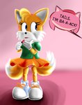 anthro balls_outline bulge canid canine clothed clothing cosplay crossdressing detailed_bulge dysphoria fox genital_outline hi_res lettherebecolor male mammal miles_prower panties penis_in_panties penis_outline sega solo sonic_the_hedgehog_(series) underwear