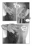 2017 absurd_res anthro buckteeth canid canine clothed clothing coat comic crossover dialogue dipstick_ears disney duo ear_markings english_text female fox greyscale hi_res judy_hopps lagomorph leporid male mammal monochrome monoflax multicolored_ears nick_wilde rabbit red_fox scarf sherlock_(series) speech_bubble teeth text topwear trenchcoat true_fox zootopia