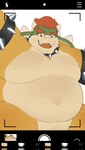 2_horns anthro belly big_belly horn kemono male moobs navel overweight overweight_male solo haoming mario_bros nintendo bowser koopa scalie 2023 hi_res