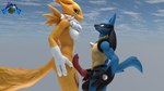 16:9 3d_(artwork) animal_genitalia animal_penis anthro areola bandai_namco big_penis breasts canid canine canine_genitalia canine_penis challenging countershading crossover digimon digimon_(species) digital_media_(artwork) duo eye_contact faceoff female fox generation_4_pokemon genitals hand_on_hip hi_res knot larger_female looking_at_another lucario lucario_(valorlynz) male male/female mammal medium_breasts muscular muscular_male ninja-max nintendo nipples penis penis_on_belly pink_areola pink_nipples pokemon pokemon_(species) renamon size_difference sizing_up smaller_male smile smiling_at_each_other warfare_machine warfare_renamon widescreen