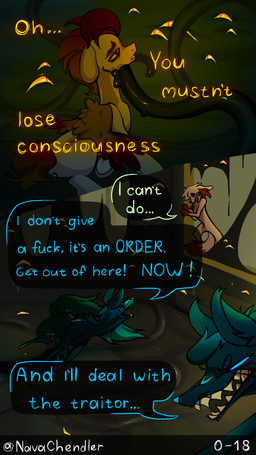 action_chase amputation anthro battle bioluminescent_markings blue_body blue_fur bone brown_body brown_pony city cyberpunk dark dark_city dominant dramatic_lighting dystopian feathers feral fractured_bone fur futuristic glowing glowing_eyes glowing_markings glowing_nose glowing_stripes green_eyes group hair horror_(theme) long_tail lore male markings narrative night ominous orange_eyes pain pointy_ears power rainy_city red_hair running scared scared_face sharp_teeth slime street_scene stripes tail teeth tense_atmosphere tentacles threatening traumatized urban victim violence wings wounded yellow_eyes young young_male nava_chendler a_world_of_losers_(nava_chendler) astraconia_(nava_chendler) hasbro my_little_pony mythology daisy_(nava_chendler) eyelet_(nava_chendler) fan_character fracture neonfox_(nava_chendler) rob_(nava_chendler) canid canine canis demon equid equine fox fox_spirit horse ink_demon mammal monster mythological_creature mythological_equine pegasus pony unknown_species wolf 4k 9:16 absurd_res comic digital_media_(artwork) hi_res story