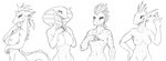 abs anthro breasts fangs feathers female fin group hair hand_on_hip head_fin heart_symbol muscular muscular_female nipples non-mammal_breasts pregnancy_test sharp_teeth snake_hood tail teeth w4g4 mythology celes_(risqueraptor) garcelle_(risqueraptor) lenalia savita_(risqueraptor) cobra dinosaur dragon dromaeosaurid feathered_dinosaur feathered_scalie fish marine mythological_creature mythological_scalie prehistoric_species reptile scalie shark snake theropod utahraptor 2020 greyscale monochrome sketch