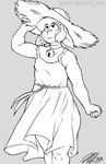 anthro clothed clothing crossdressing male solo fiercedeitylynx jack_(fiercedeitylynx) bovid caprine humanoid mammal sheep absurd_res hi_res monochrome