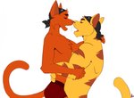 anthro boxer_briefs brown_body brown_fur clothed clothing cuddling duo eyes_closed fur hug imminent_kiss kerchief larger_male love male male/male multicolored_body multicolored_fur open_mouth orange_body orange_fur romantic romantic_couple simple_background size_difference smaller_male striped_body striped_fur stripes topless two_tone_body two_tone_fur underwear white_background yellow_body yellow_fur ahzi hanna-barbera swat_kats chance_furlong jake_clawson domestic_cat felid feline felis mammal 2020 signature