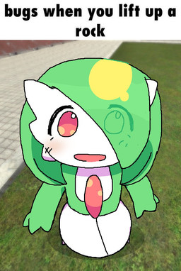blurred_background blush female hair hair_over_eye humanoid_pointy_ears looking_at_viewer photo_background pointy_ears solo text melfunnysmell garry's_mod nintendo pokemon gaba_(melfunnysmell) gardevoir generation_3_pokemon humanoid pokemon_(species) english_text hi_res mixed_media photography_(artwork)