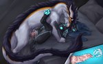anthro anthro_on_feral anthro_penetrated anus bestiality black_body black_fur black_mane blue_anus blue_claws blue_nipples blue_pawpads blue_pussy bodily_fluids breasts butt cervical_contact claws cum cum_in_pussy cum_in_uterus cum_inside duo erection female female_on_feral female_penetrated feral feral_penetrating feral_penetrating_anthro fur genital_fluids genitals hair horn knot knotted_penis leaking_cum male male/female male_penetrating male_penetrating_female mane nipples pawpads penetration penis pink_knot pink_penis pussy sex uterus vaginal vaginal_penetration white_body white_fur white_horn yellow_body yellow_fur fridaflame mythology canid dragon furred_dragon furred_scalie mammal mythological_creature mythological_scalie scalie hi_res