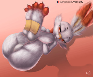 3_toes ambiguous_gender anthro bedroom_eyes biped blush butt featureless_crotch feet fur half-closed_eyes looking_at_viewer lying narrowed_eyes nude null on_back open_mouth orange_body orange_eyes orange_fur orange_nose patreon_logo seductive simple_background smile soles solo spread_legs spreading text toes tongue white_body white_fur v-tal nintendo patreon pokemon generation_8_pokemon lagomorph mammal pokemon_(species) scorbunny 2019 absurd_res digital_media_(artwork) hi_res signature url