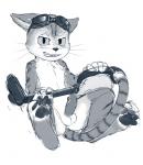 anthro balls biped erection eyewear genitals goggles humanoid_genitalia humanoid_penis male male_anthro pawpads paws penis sitting solo stripes seth-iova blinx_the_time_sweeper microsoft xbox_game_studios blinx domestic_cat felid feline felis mammal