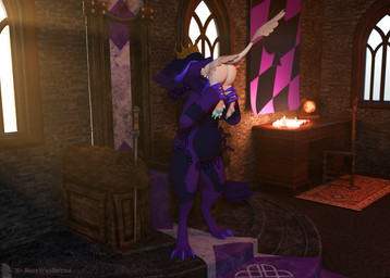 ambiguous/ambiguous ambiguous_gender anthro crown detailed_background digestion duo headgear oral_vore vore roserdoser rose_(roserdoser) avali wickerbeast 3d_(artwork) digital_media_(artwork) hi_res