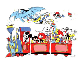 female feral group male train vehicle amphibia_(series) big_hero_6 buzz_lightyear_of_star_command disney gargoyles goof_troop gravity_falls gummi_bears kim_possible mickey_mouse_shorts pb_and_j_otter pepper_ann_(series) phineas_and_ferb pixar rolie_polie_olie talespin tangled_(disney) the_buzz_on_maggie the_jungle_book the_proud_family toy_story baloo cubbi_gummi goofy_(disney) kimberly_ann_possible maggie_pesky mickey_mouse pascal_(tangled) peanut_otter pepper_ann_pearson perry_the_platypus scrooge_mcduck sprig_plantar anatid anseriform avian bear bird chameleon duck gargoyle human lizard mammal monotreme mouse murid murine platypus reptile rodent scalie 2019 official_art