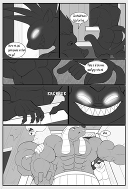 abandoned_building anthro big_muscles building claws clothed clothing college_student costume dialogue egyptian egyptian_clothing egyptian_headdress group hair hair_over_eyes halloween_costume haunted_house hiding_behind_another holidays house male muscular muscular_male nemes_(clothing) sound_effects speech_bubble text topless topless_anthro topless_male unknownwolf halloween camelid canid canine canis domestic_dog felid feline hybrid jackal liger llama mammal monster pantherine black_and_white comic english_text hi_res monochrome