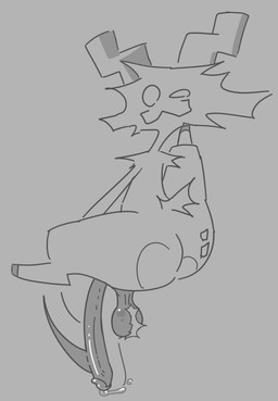 balls big_butt body_hair butt butt_markings genitals hairy_balls hooves horn long_penis looking_at_viewer looking_back looking_back_at_viewer male markings penis raised_leg saggy_balls small_tail solo tail thick_thighs thin_penis poundfulpanda bovid caprine goat humanoid mammal sketch