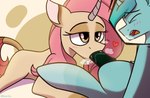 1_horn animal_genitalia animal_penis blush breath brown_eyes duo equine_genitalia equine_penis eyelashes fellatio female feral feral_on_feral genitals hair heart_symbol horn intraspecies lidded_eyes long_hair male male/female open_mouth oral penile penis penis_in_mouth pink_hair quadruped sex tail tan_body teal_body teal_hair graircleic mythology them's_fightin'_herds fan_character equid equine mammal mythological_creature mythological_equine unicorn 2025 digital_drawing_(artwork) digital_media_(artwork) hi_res