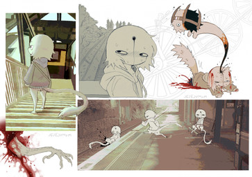 ambiguous_gender avian_feet bench black_eyes blood blood_puddle bodily_fluids border building clothed clothed_ambiguous clothing crown detailed_background duo fur gore headgear hoodie missing_leg mouth_closed nervous nervous_sweat outside plant railway_track running severed_body_part severed_leg severed_limb smile stairs sweat tail text topwear tree white_body white_border white_fur white_tail wounded jejejunum ember_(jejejunum) spirit 2025 artist_name digital_drawing_(artwork) digital_media_(artwork) hi_res