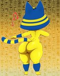 2022 animal_crossing ankha_(animal_crossing) anthro bigdon1992 butt digital_media_(artwork) domestic_cat felid feline felis female fingers hi_res mammal nintendo rear_view solo wide_hipped_female wide_hips