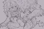 5_fingers abdominal_bulge anal anal_penetration anatomically_correct anatomically_correct_genitalia anatomically_correct_penis animal_genitalia animal_penis anthro anthro_on_feral anthro_penetrated aroused balls balls_deep bestiality big_balls big_penis biped bodily_fluids claws dripping drooling duo erection eyebrows eyes_closed fangs fangs_bared feral feral_penetrating feral_penetrating_anthro finger_claws fingers fur genitals hair head_horn horn huge_balls huge_penis interspecies large_penetration looking_at_another looking_at_bulge looking_pleasured male male/male male_anthro male_feral male_on_feral male_penetrated male_penetrating male_penetrating_male mane mane_hair monotone_background nude on_bottom on_lap one_eye_closed open_mouth pawpads paws penetration penile penile_penetration penis plantigrade pupils quadruped saliva scales seated_carry_position sex sheath short_horn simple_background sitting sitting_on_lap size_difference size_play slightly_chubby small_horn smaller_penetrated smile sound_effects straight_horn sweat tail teeth text three-quarter_view tongue tongue_out tusks ursine_genitalia ursine_penis basillicus capcom monster_hunter kuruk_(character) alpha_doshaguma bear brown_bear canid canine doshaguma felid feline grizzly_bear mammal ursidae ursine 2025 digital_drawing_(artwork) digital_media_(artwork) hi_res line_art