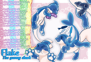 3_toes animal_genitalia animal_penis anus belly blue_body candy description dessert dildo erection fangs feet feral fin food genital_slit genitals gummy_(food) gummy_shark knot knotted_penis looking_at_viewer male nude open_mouth pawpads paws penile_spines penis sex_toy simple_background smile solo tail teeth text toes tongue tongue_out translucent translucent_body translucent_penis white_belly white_body white_pawpads cactie flake_(gummy) animate_inanimate aquatic fish food_creature gummy_creature living_candy mammal shark absurd_res character_name english_text hi_res model_sheet