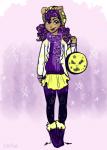 boots clothing fangs female footwear hair looking_at_viewer purple_hair shoes solo teeth yellow_eyes unknown_artist mattel monster_high mythology howleen_wolf canid canine mammal mythological_canine mythological_creature werecanid werecanine werecreature werewolf