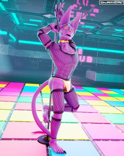 anthro butt clothing dancing feet fishnet_clothing fishnet_legwear hairless legwear looking_at_viewer male muscular muscular_male nails nipples open_mouth pole pole_dancing purple_body sharp_nails sharp_teeth solo speedo standing stripper stripper_pole swimwear teeth toes topwear okamical okamical_(modeler) dragon_ball dragon_ball_super beerus domestic_cat felid feline felis hairless_cat mammal sphynx_(cat) 3d_(artwork) 4:5 absurd_res digital_media_(artwork) hi_res