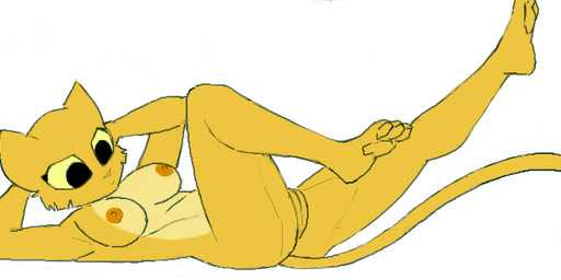 anthro breasts exercise female fur genitals hands_behind_head lying nipples nude on_back pose simple_background solo stretching vulva white_background yellow_body yellow_fur redout third-party_edit zeigram_(colorist) microsoft prequel_adventure the_elder_scrolls katia_managan felid khajiit mammal 2017 color_edit colored digital_media_(artwork)