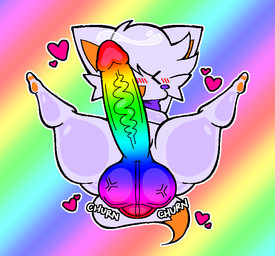 anthro balls big_balls big_penis blush blush_lines blush_stickers bodily_fluids breasts butt cheek_tuft countershading dipstick_tail erection facial_tuft featureless_breasts fur genital_fluids genitals gynomorph hair hands_behind_head huge_balls huge_penis humanoid_genitalia humanoid_penis intersex long_tail markings multicolored_penis orange_body orange_countershading orange_fur orange_inner_ear orange_tail penis precum rainbow_penis retracted_balls sitting spread_legs spreading tail tail_markings thick_thighs tuft two_tone_tail white_body white_ears white_fur white_hair white_tail leidomirage five_nights_at_freddy's five_nights_at_freddy's_world scottgames lolbit_(fnaf) canid canine canis fox mammal