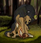 angry asphyxiation duo female feral feral_penetrated forest forest_background male male/female nature nature_background penetration plant pressure sex size_difference tail tree kutsiihvost canid canine canis domestic_dog german_shepherd herding_dog mammal pastoral_dog wolf hi_res