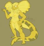 anthro areola breasts female genitals nipple_piercing nipples non-mammal_breasts non-mammal_nipples nude piercing pussy solo standing tail thick_thighs ruthredmane reptile scalie snake