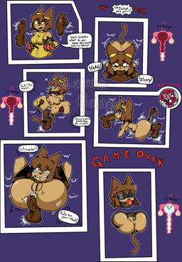 ahegao anal anal_penetration anthro anthro_penetrated armor bad_end ball_gag bdsm big_butt black_penis blindfold bodily_fluids bondage bound brown_hair butt clap clothing cross-eyed crying cum cum_inside dark_body dark_penis dark_skin ejaculation empty_eyes eyewear eyewear_on_head fallopian_tubes fellatio female female_anthro female_penetrated forced forced_oral from_behind_position full_nelson full_nelson_(legs_held) full_nelson_position fur gag game_over gameplay_mechanics gauntlets genital_fluids genitals gloves goggles goggles_on_head group hair handwear heart_symbol human_on_anthro human_penetrating human_penetrating_anthro impregnation internal internal_vaginal interspecies looking_pleasured male male/female male_human male_penetrating male_penetrating_female mind_break motion_lines multi_nipple nervous nipples nude nude_anthro nude_female nude_human nude_male onomatopoeia oral ovaries ovum ovum_with_face penetration penile penile_penetration penis penis_in_ass penis_in_vagina profanity rape red_eyes reverse_stand_and_carry_position sex sound_effects speech_bubble sperm_cell spitroast standing standing_sex swear sweat tail tail_pull tan_body tan_fur tears text through_wall tongue tongue_out torn_clothing trio uterus uterus_with_face vaginal vaginal_penetration yellow_clothing divinitydivision gameoverse glitch_productions kit_bodega domestic_cat felid feline felis human mammal absurd_res comic english_text hi_res
