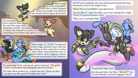 2_panel_comic air_valve ambiguous_gender black_clothing black_eyes black_hat black_headwear black_tail blue_body blue_eyes bow_tie brown_eyes cavern cheek_pouches clothing dialogue drawstring feral great_ball group hat head_tuft headgear headwear inflatable inside_cave long_tail magic_lamp master_ball name_in_narration narration open_mouth plushie plushie_tag pokeball pool_toy pooltoy_transformation red_tail stitch_(sewing) suitcase tail text transformation_through_magic trio tuft crizbn nintendo pokemon chris_(crizbn) animate_inanimate dragonite eevee generation_1_pokemon generation_2_pokemon generation_3_pokemon generation_5_pokemon genie legendary_pokemon living_inflatable living_plushie living_pool_toy meloetta mew_(pokemon) pichu plusle pokemon_(species) snivy 16:9 2025 english_text hi_res widescreen nonbinary_(lore)