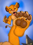 anthro anthrofied claws day detailed_background dominant dominant_young feet foot_fetish foot_focus group hindpaw low-angle_view macro male male/male micro outside panthera_leo pawpads paws sky soles solo_focus stomping stomping_pov toes worm's-eye_view young young_anthro young_male zenobius disney the_lion_king simba_(the_lion_king) felid lion mammal pantherine absurd_res digital_media_(artwork) hi_res