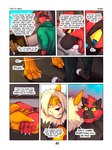 3:4 absurd_res anthro arcanine bodily_fluids comic crying dialogue duo dylan_(zourik) english_text generation_1_pokemon generation_7_pokemon hand_holding hi_res incineroar leo_(zourik) male nintendo pokemon pokemon_(species) tears text zourik