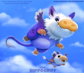 age_difference ambiguous_gender beady_eyes black_eyes blue_body blue_feathers claws cloud duo feathered_wings feathers feral flying hair humor open_mouth pun size_difference sky smile teeth text visual_pun white_body white_feathers white_hair wings piper_thibodeau mythology avian bird common_hippopotamus gryphon hippopotamid mammal mythological_avian mythological_creature digital_media_(artwork) digital_painting_(artwork) english_text painting_(artwork) url