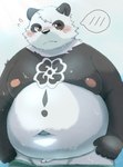 anthro belly big_belly black_body black_nose blush clothing kemono male moobs navel nipples overweight overweight_male solo underwear white_body menmen_kesinn bear giant_panda mammal 2024