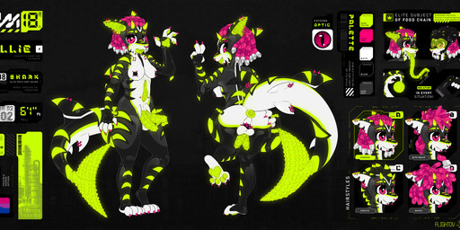 2_penises anal_sheath anthro armor balls bisexual_pride_colors breasts collar collarbone_piercing dreadlocks ear_piercing ears_sheath eyebrow_piercing facial_piercing fin fin_piercing furgonomic_piercing furgonomics genitals glowing glowing_body glowing_genitalia glowing_horn glowing_penis glowing_tongue gynomorph handles_on_hips horn intersex latex latex_body lgbt_pride living_sex_toy long_tongue multi_genitalia multi_penis navel navel_piercing nipple_piercing nipples nose_piercing nose_ring nubbed_ears nubbed_handles nubbed_pawpads nubbed_penis nubbed_sex_toy nubbed_tail nubbed_tongue pawpads penis piercing pride_colors ribbed_penis ribbed_tongue ring_piercing shark_tail solo spiked_collar spikes stated_age stated_bisexuality stated_height stated_pronouns stated_sexuality stated_species stated_weight tail tail_piercing text tongue tongue_piercing toyfication toymaw toysuit weapon flightov ellie_shark_(electrum) animate_inanimate aquatic fish living_clothing living_costume living_sex_doll living_toy shark absurd_res english_text hi_res model_sheet