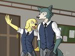 anthro duo male male/male aafox196 beastars jack_(beastars) legoshi_(beastars) bird_dog canid canine canis domestic_dog hunting_dog labrador mammal retriever wolf 4:3 hi_res