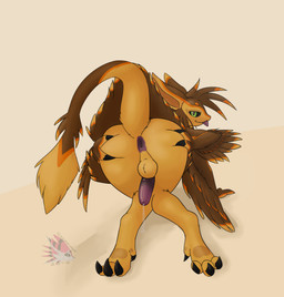 4_hands anthro anus big_butt blep bodily_fluids butt feet genital_fluids genitals leaking_precum male multi_hand nude penis precum presenting presenting_hindquarters simple_background solo spread_butt spreading tail talons toes tongue tongue_out yporolsya alex_(overgrown_lizards) avali avian absurd_res hi_res