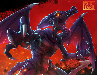 4_fingers action_pose anthro biped claws dark featureless_crotch finger_claws fingers front_view gaping_mouth glowing glowing_eyes light looking_at_viewer male membrane_(anatomy) membranous_wings no_sclera nude open_mouth pink_tongue pose purple_body purple_scales scales sharp_teeth solo spade_tail standing tail teeth tongue tongue_out white_claws wings yellow_eyes sugitaku metroid mythology nintendo ridley dragon mythological_creature mythological_scalie reptile scalie space_dragon_(metroid) 2018 digital_media_(artwork) hi_res lighting portrait shaded signature three-quarter_portrait