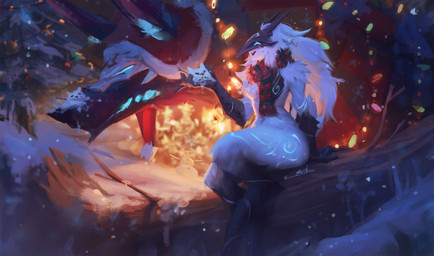 ^_^ anthro black_body black_fur christmas_tree detailed_background duo eyes_closed female female_anthro festive frown fur furgonomic_headwear furgonomics glowing glowing_eyes glowing_markings holidays male markings mask plant scarf scowl smile snow snowman thick_thighs tree white_body white_fur wide_hips winter sophyucha christmas league_of_legends riot_games tencent kindred_(lol) lamb_(lol) wolf_(lol) bovid canid canine canis caprine mammal wolf 2025 hi_res