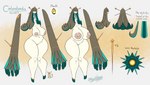 2022 alternate_species big_breasts blush blush_lines breasts brown_hair celesteela character_name dated eeveelution english_text espeon female female_symbol floating_arms forked_tail gender_symbol generation_2_pokemon generation_7_pokemon genitals green_highlights hair harriett_(latiar) hi_res highlights_(coloring) huge_breasts humanoid humanoidized kneeling latiar light_body light_skin long_neck model_sheet navel nintendo open_mouth pokemon pokemon_(species) pussy signature simple_background slightly_chubby solo species_name symbol tail text thick_thighs ultra_beast unusual_anatomy unusual_tail wide_hips