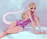 blonde_hair breasts clothed clothing eyebrows eyelashes female fingers hair heterochromia horn long_hair looking_at_viewer purple_clothing purple_sweater purple_topwear side_boob solo sweater tail topwear virgin_killer_sweater kardie final_fantasy final_fantasy_xiv meme_clothing mythology square_enix animal_humanoid au_ra dragon dragon_humanoid horned_humanoid humanoid mythological_creature mythological_scalie scalie scalie_humanoid hi_res meme