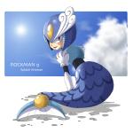 blush eyelashes female looking_at_viewer looking_back open_mouth solo split_form wet oyatsu capcom mega_man_(series) megaman_(classic) splash_woman animal_humanoid humanoid marine merfolk 1:1 2008