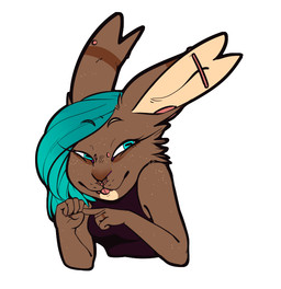anthro clothed clothing hair simple_background smile veevulpes aspen_valentine hare lagomorph leporid mammal rabbit digital_media_(artwork) sketch