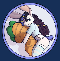 anthro carrot clothing dreadlocks femboy food hug hugging_object hugging_pillow legwear logo long_stockings male pillow plant solo star star_tattoo stockings tail tattoo tender vegetable scarth_bonnie scarth lagomorph leporid mammal rabbit absurd_res alpha_channel hi_res icon