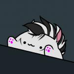 :3 ambiguous_gender dot_eyes pawpads solo quillu bongo_cat kaeldu equid equine mammal zebra 1:1 2019 2_frame_animation animated high_framerate meme