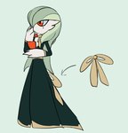 cheek_tuft clothed clothing dress facial_tuft female green_hair hair solo tuft bloowolfy nintendo pokemon gardevoir generation_3_pokemon humanoid pokemon_(species) 2023 full-length_portrait hi_res portrait