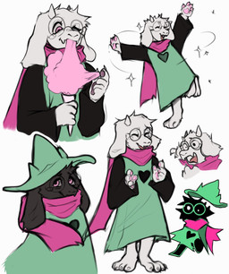 4_toes anthro barefoot candy claws clothing cotton_candy dessert eyewear feet food fur glasses hat headgear headwear heart_symbol horn male multiple_poses pawpads paws pink_pawpads plantigrade pose robe round_glasses scarf simple_background solo standing toes white_background white_body white_fur witch_hat lunarkyoz deltarune undertale_(series) ralsei bovid caprine darkner goat mammal 2022 hi_res