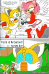 amy_rose angry anthro building canid canine clothing comic dialogue duo english_text eulipotyphlan female forced fox fur hedgehog house karate_akabon male mammal miles_prower panties pink_body pink_fur sega sonic_the_hedgehog_(series) speech_bubble text thin_calves thin_legs thin_thighs underwear